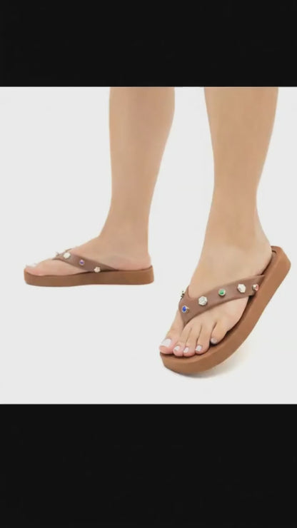 video chinelo de luxo caramelo olimpo mivya